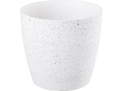 Květináč Strend Pro Stone, 28x26 cm, bílý, efekt kamene