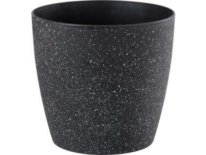 Květináč Strend Pro Stone, 28x26 cm, černý, efekt kamene