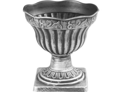 Kvetináč Strend Pro Antik, s podstavcom, 30x30 cm, strieborný, metalický efekt