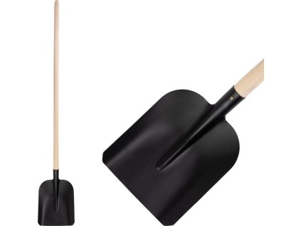 Lopata S504B.WH 7130, černá, 280x235 mm, dřevěná násada
