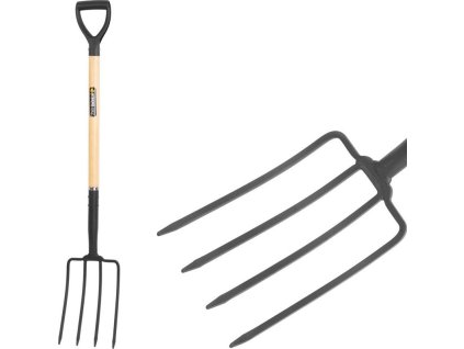 Vidle F5125, 4-hroté, s násadou D, Wood:Hand