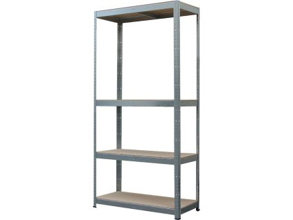 Regál Racks, kovový, MDF, 4 police, 750x300x1500 mm, max. 150 kg/polica