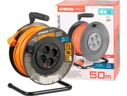 Kábel Strend Pro DG-FB04 predlžovací, L-50 m, na bubne, prierez 1,5 mm2