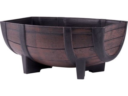 Kvetináč Strend Pro Woodeff, 29x41x19 cm, teak, barel, efekt dreva