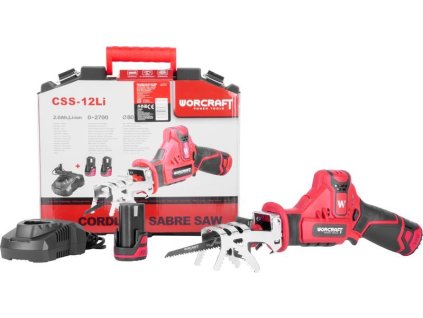 Píla Worcraft CSS-12Li, 12V, 2x 2.0Ah Li-Ion, chvostová, vyvetvovacia