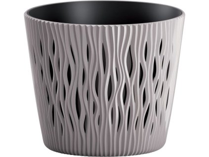 Kvetináč s vložkou SANDY Round 190, 158x138 mm, mocca