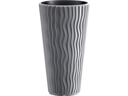 Květináč SANDY SLIM s vkladem 39 cm - barva: šedý kámen