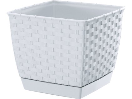 kvetinac hranaty ratolla square bily 19cm