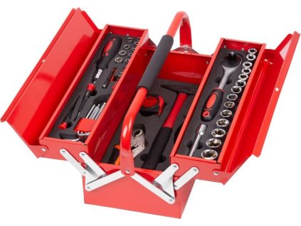 Sada náradia Strend Pro S264, 64 dielna, v kovovom kufri, 1/2"+1/4"