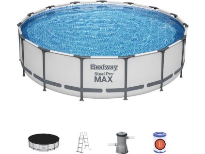 Bazén Bestway® Steel Pro MAX, 56488, kartušová filtrace, žebřík, prostěradlo, 457x107 cm