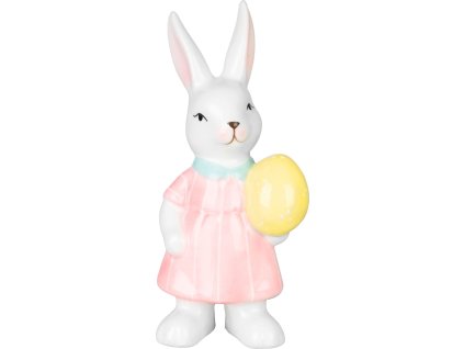 Dekorace MagicHome, Zaječice s vajíčkem, velikonoční, 5,3x8x17,3 cm