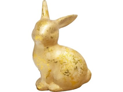 Dekorace MagicHome, Zajíček, zlatý, velikonoční, 4,2x5,5x8,2 cm