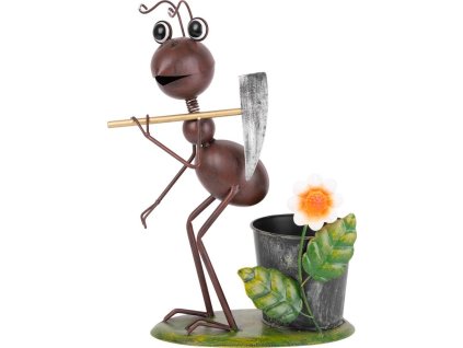 Dekorace MagicHome Mecco, Mravenec s motykou, plech, 28x16x40 cm