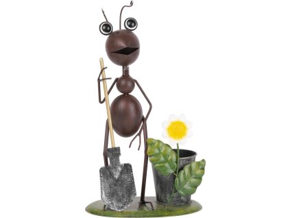 Dekorace MagicHome Mecco, Mravenec s rýčem, plech, 26x16x40 cm