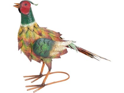 Dekorace MagicHome Mecco, Bažant, plech, 54,5x16,5x39,5 cm