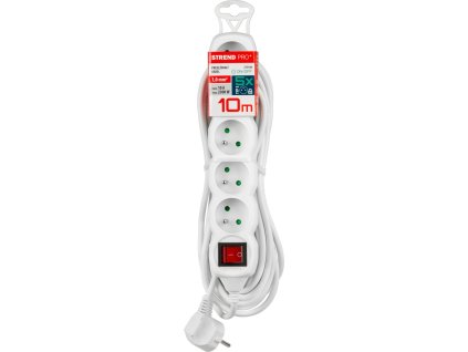 Kabel DG-F805BK L-10 m, prodlužovací, bílý, 5x zásuvka + vypínač, new edition