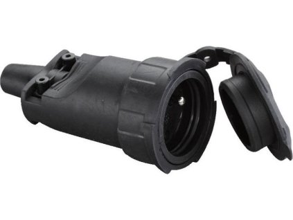 Zásuvka Strend Pro, černá, na prodlužovací kabel, 250 V, IP65, 16A