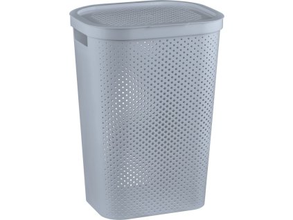 Kôš Curver® INFINITY DOTS 60 lit., sivý, s vekom, na bielizeň, prádlo, 35x44x60 cm, na bielizeň, prádlo
