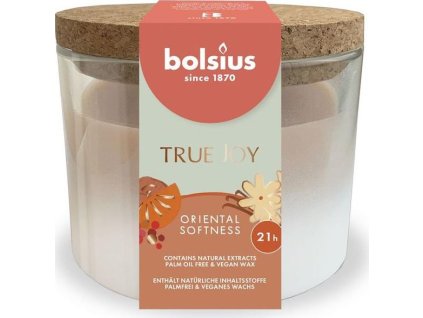 Svíčka bolsius True Joy Oriental Softness, vonná, 75/80 mm, ve skle