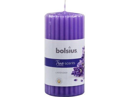 Svíčka Bolsius Pillar True Scents 120/60 mm, válcová, vonná, levandule