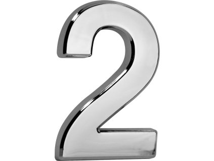 Číslo MagicHome "2" domové, s lepiacou páskou, strieborné, popisné, 70x100 mm, ABS