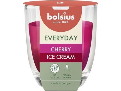 Svíčka Bolsius Everyday, třešňová zmrzlina, 80x70 mm, ve skle