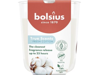 Svíčka Bolsius True Scents, čerstvá balvna, 80x73 mm, ve skle