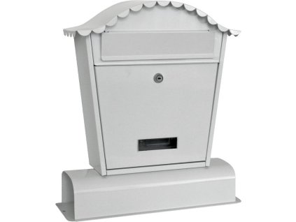 Schránka HUBERT B, poštovní, s troubou na noviny, bílá