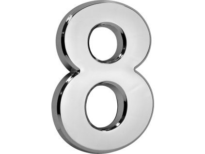 Číslo MagicHome "8" domové, s lepiacou páskou, strieborné, popisné, 70x100 mm, ABS