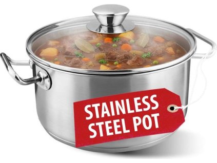 Kastrol MagicHome Chloe, hrnec, 24 cm, 5,5 lit., se skleněnou poklicí, nerez