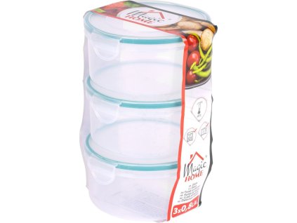 Dóza MagicHome Lunchbox set YH001, sada 3 ks, 800 ml, okrúhla, Clip
