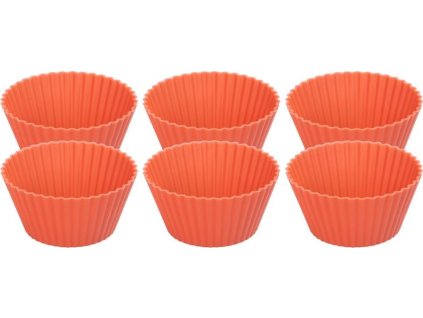 Forma MagicHome, na pečenie, na cupcake, silikón, červená, set 6 ks, 6,5x6,5x3 cm