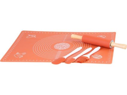 Sada na pečenie MagicHome, sada 5 ks, silikónová maslovačka, 2x stierka, valček, podložka