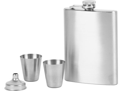 Ploskačka MagicHome, sada, 2x30 ml štamperlíky, lievik, nerez, darčekové balenie