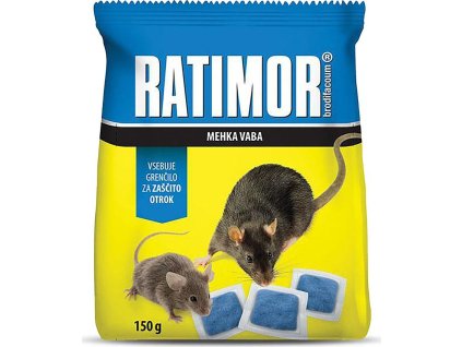 Návnada RATIMOR® Brodifacoum fresh bait, na myši a krysy, 120 g, měkká