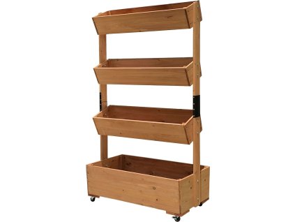 Květináč vertikální Strend Pro, záhon, 4-patrový, s kolečky, 85x45x147 cm