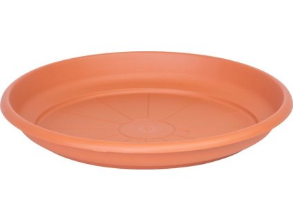 Podložka pod květináč ICS ERICA kulatá, barva terakota, plast, 33 cm
