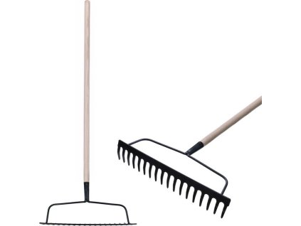 Hrábě zahradní Strend Pro R101, 18 zubé, dřevěná násada 1600mm