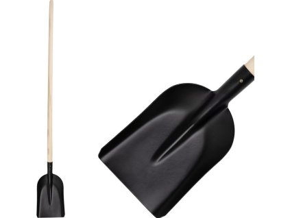 Lopata S504A.WH, vzor 7131, černá, úzká, dřevěná násada