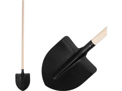 Lopata S510SL.WH, špičatá, černá, dřevěná násada