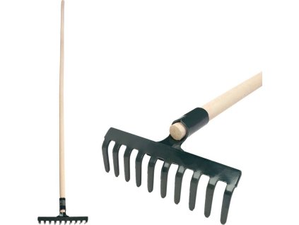 Hrábě zahradní Strend Pro R105, 10 zubé, dřevěná násada 1600mm