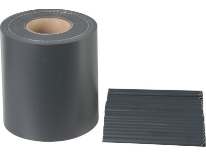 Páska Strend Pro EUROSTANDARD, 190 mm, L-26 m, tieniaca, antracit, krycia, na plotové panely, 1050 g/m2, PVC, RAL7016