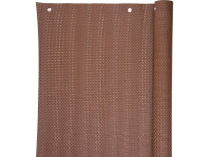 Zástena Polyratan 77 0,9x3 m, UV, 800 g/m2, hnedá, tieniaca na balkón, s okami