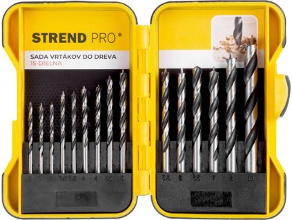 STREND PRO Sada 11ks vrtáků do dřeva 3-10mm, v pouzdře