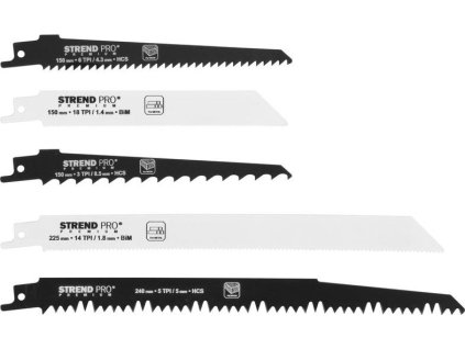 Listy do chvostovej píly Strend Pro Premium, sada, mix, 5 ks