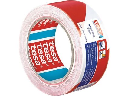Páska tesa® PRO Marking, lepiaca, výstražná, červeno-biela, 50 mm, L-33 m