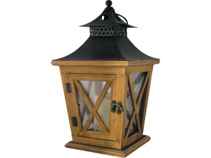 Lampáš MagicHome LW8680, 19x19x36 cm, LED, 3xAA, drevo