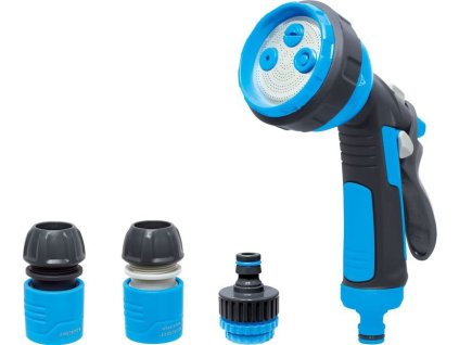 Sada zavlažovacia AQUACRAFT® 770531, Classic, záhradná, na hadicu, pištoľ X4 vzory, STOP spojka 1/2", adaptér