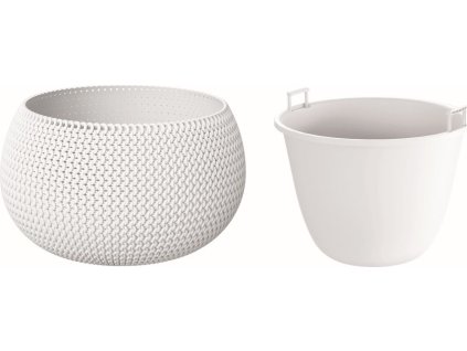 kvetinac s vkladem splofy bowl bily 29cm