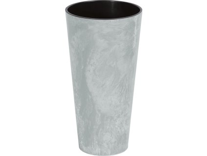Květináč TUBUS SLIM BETON EFFECT s vkladem 25 cm - barva: šedá